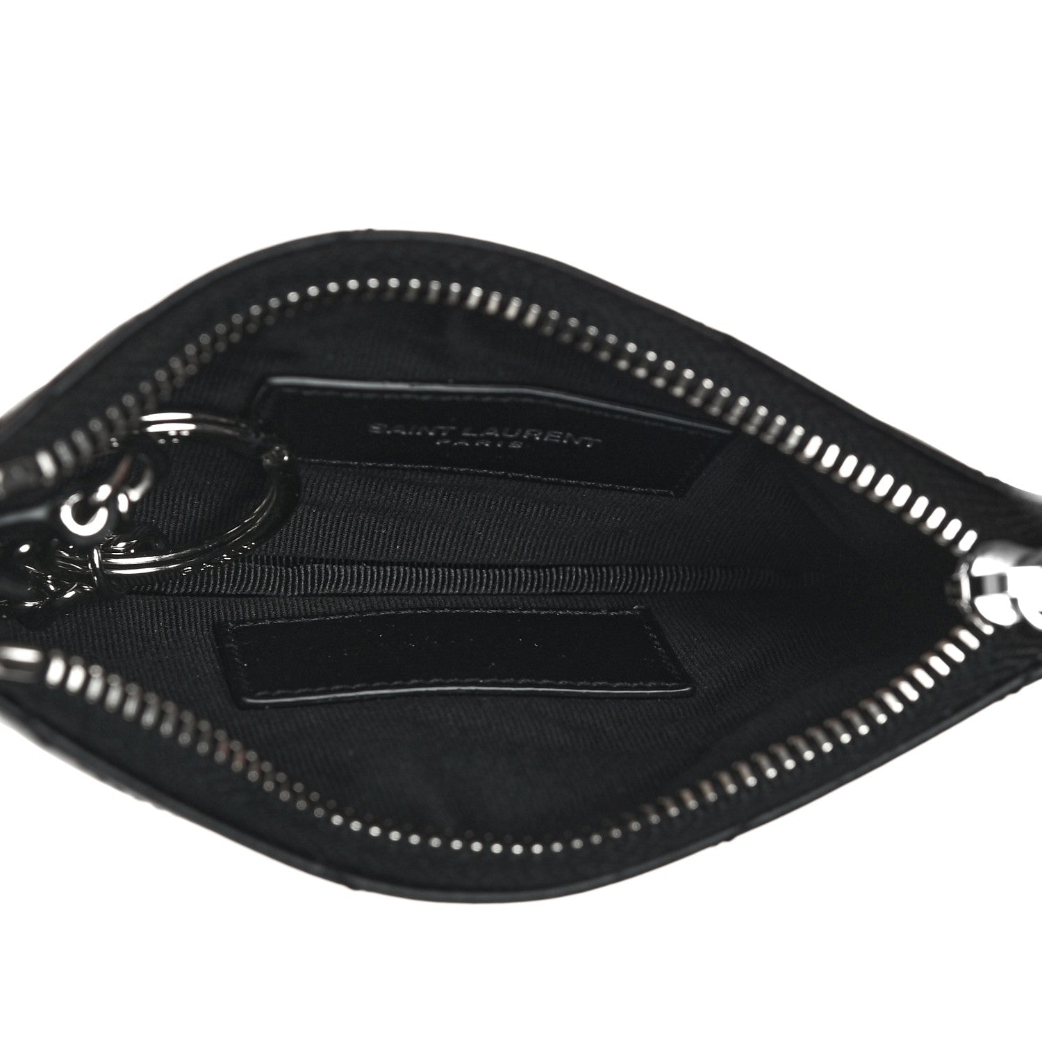 Saint Laurent Calfskin Matelasse Monogram Key Pouch Black 5 of 11