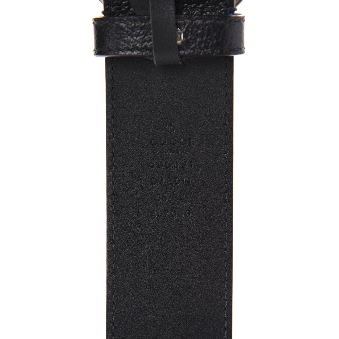 Textured Dollar Calfskin Nickel Double G 40mm Belt 85 34 Black