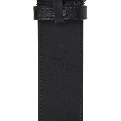 Gucci Textured Dollar Calfskin Nickel Double G 40mm Belt 85 34 Black 3 of 4