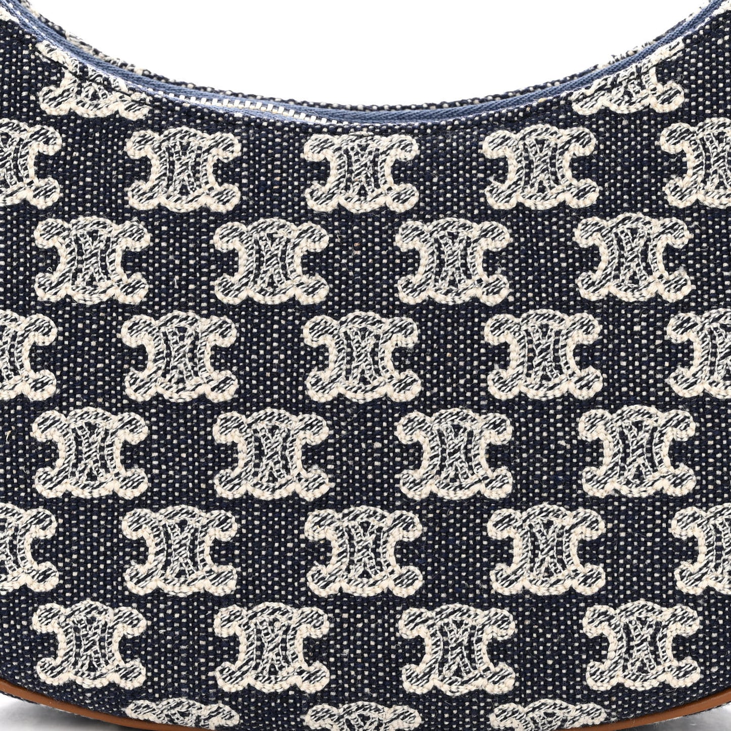 Canvas Calfskin Ava Triomphe Shoulder Bag Blue