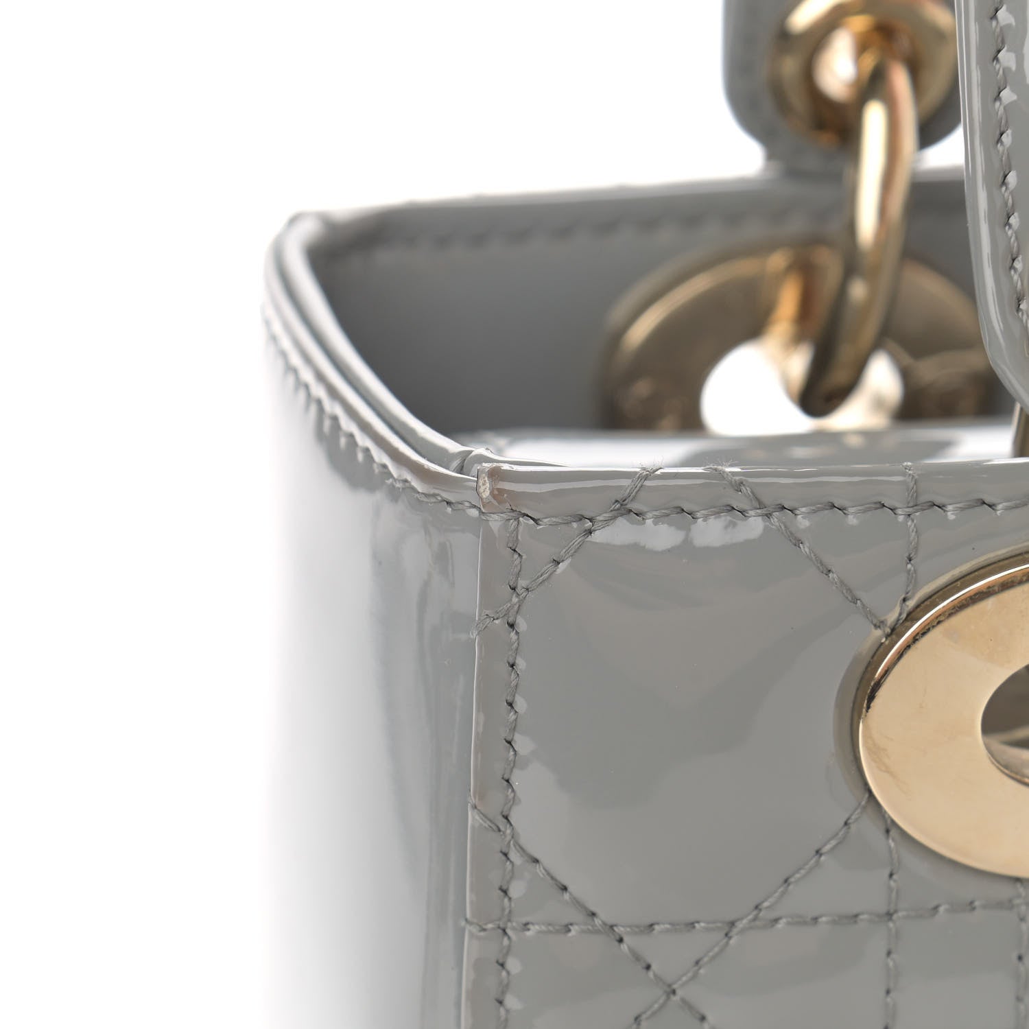Christian Dior Patent Cannage Small Lady Dior Grey 15 of 18