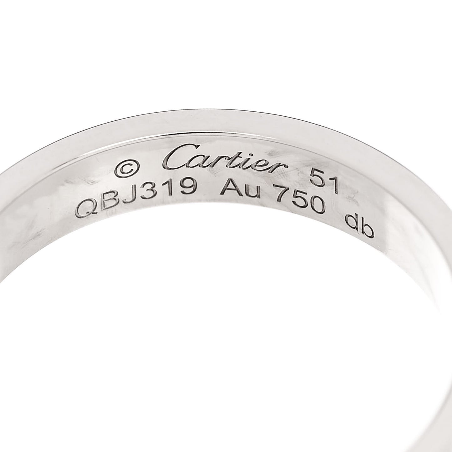 18K White Gold 3.5mm LOVE Wedding Band Ring 51 5.75