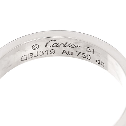 Cartier 18K White Gold 3.5mm LOVE Wedding Band Ring 51 5.75 4 of 5