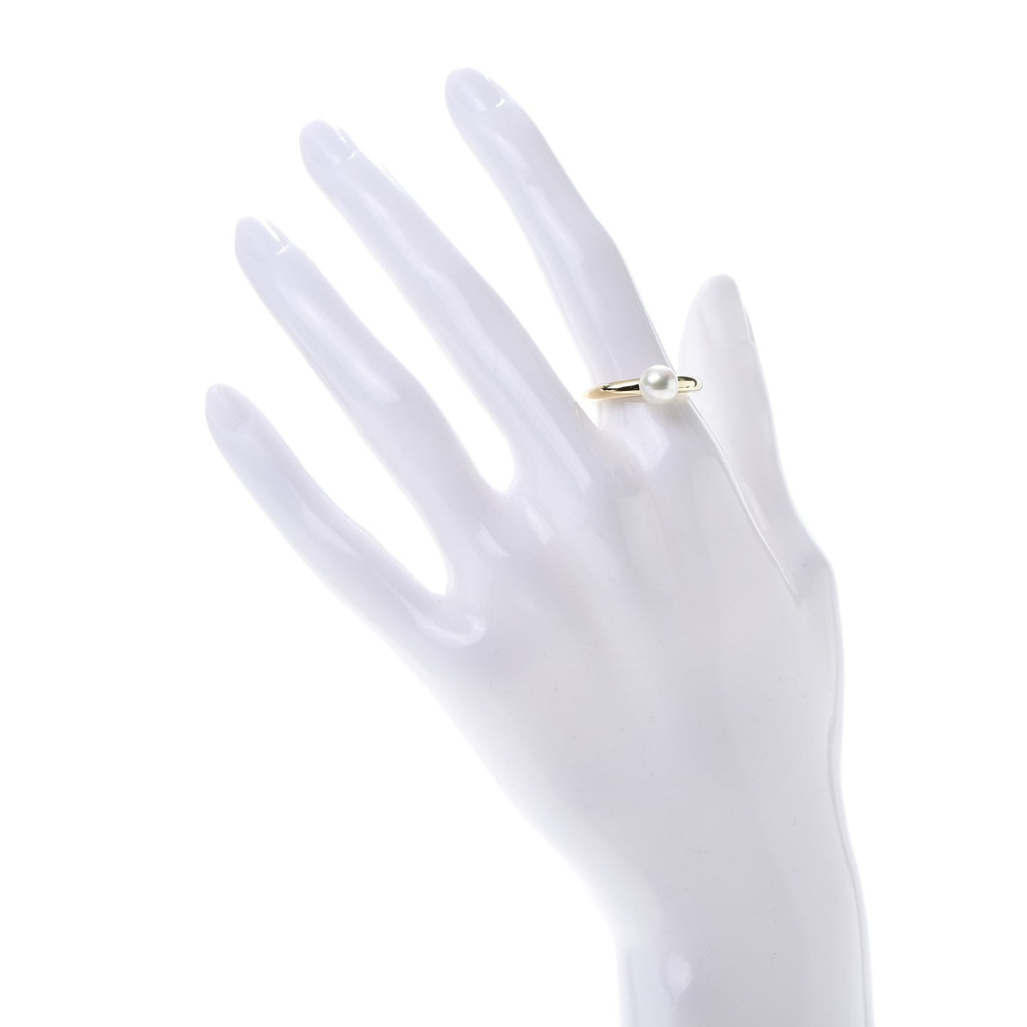 18K Yellow Gold Akoya Pearl 7mm Classic Elegance Ring 54 6.75