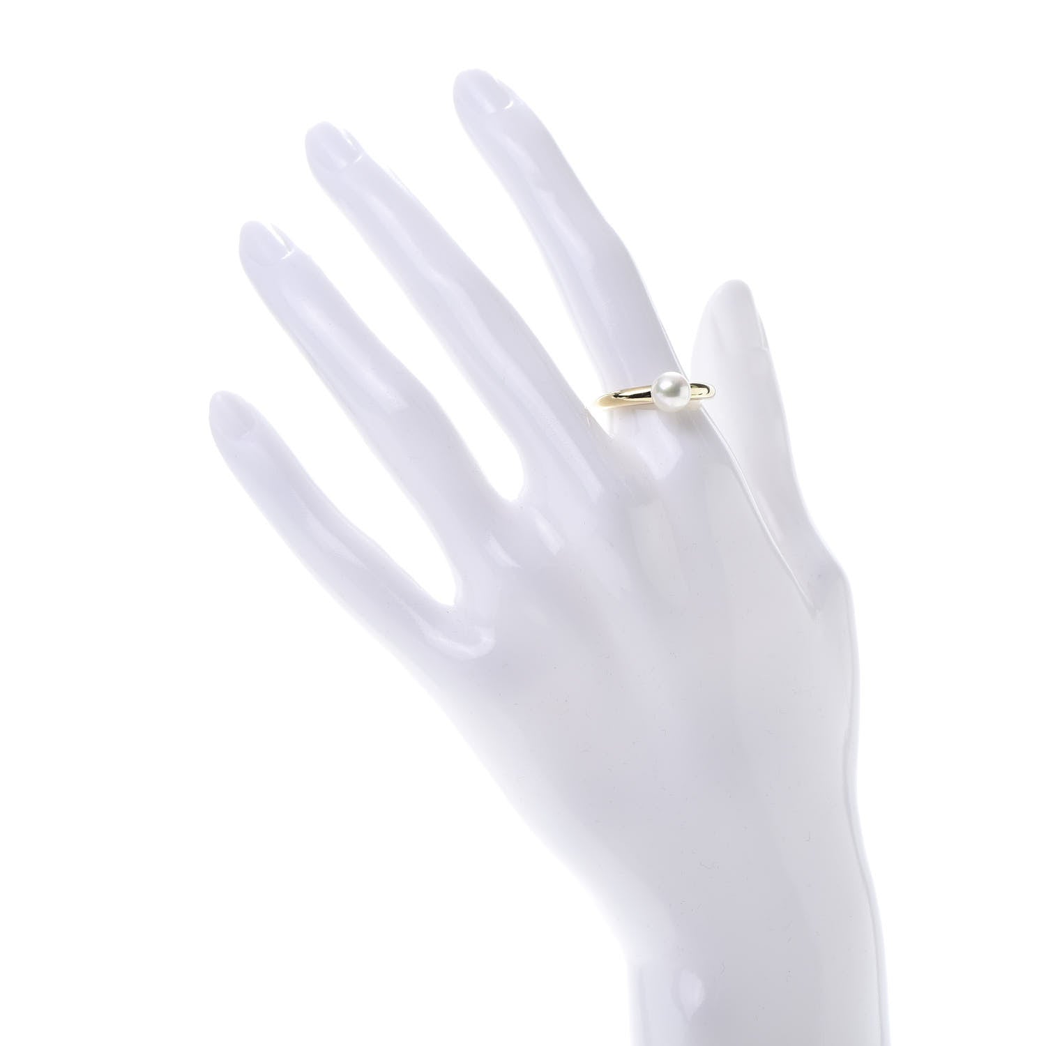 Mikimoto 18K Yellow Gold Akoya Pearl 7mm Classic Elegance Ring 54 6.75 2 of 5