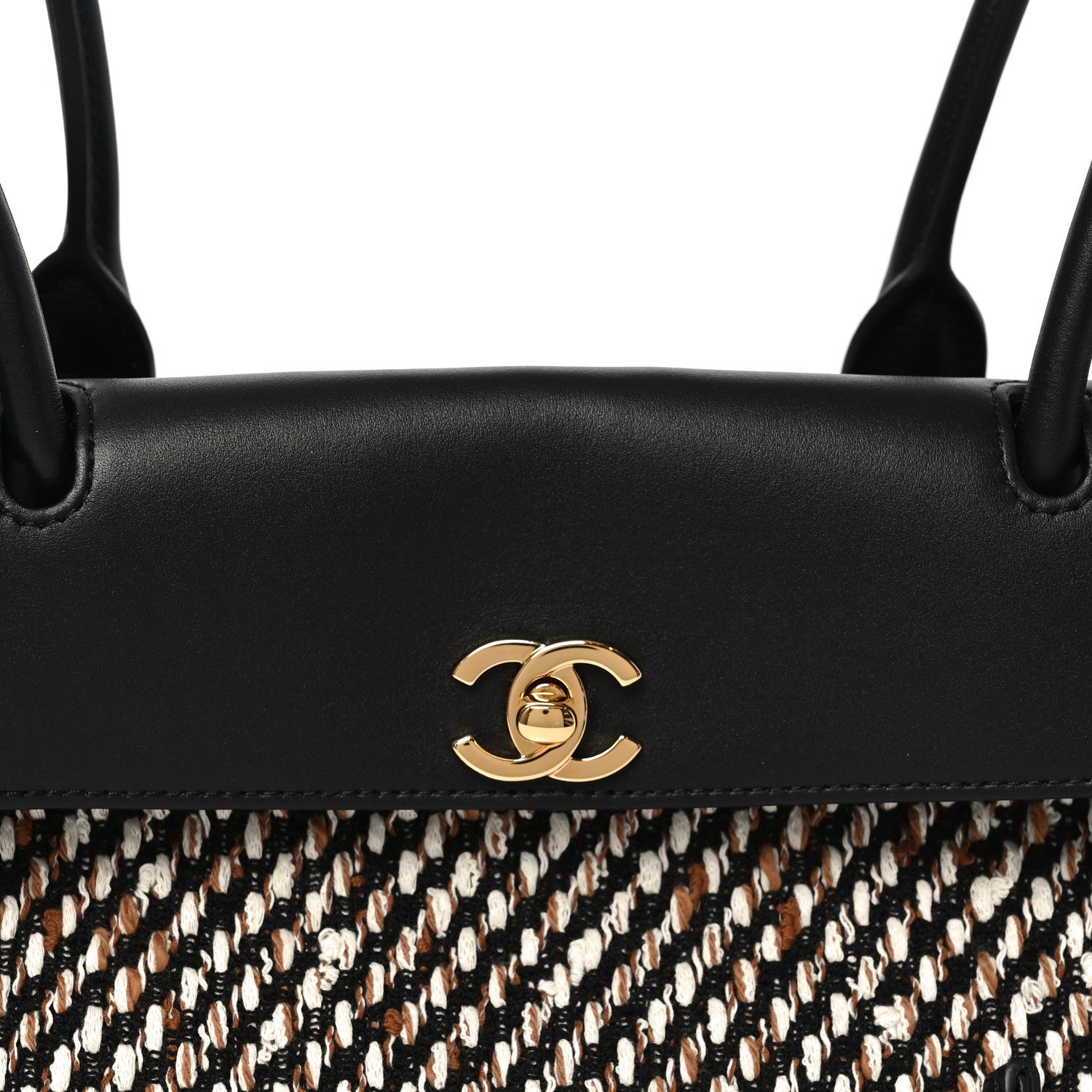 Chanel Tweed Calfskin Urban Essentials Small Shopping Bag Black Multicolor 7 of 10