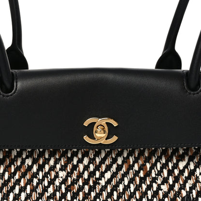 Chanel Tweed Calfskin Urban Essentials Small Shopping Bag Black Multicolor 7 of 10