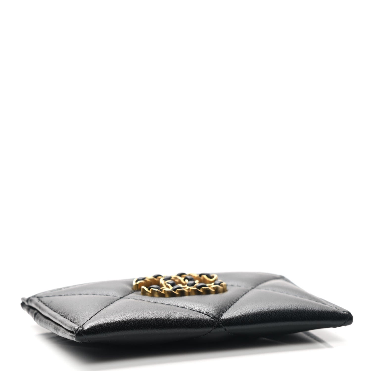 Chanel Lambskin Quilted Chanel 19 Card Holder Black 4 of 9