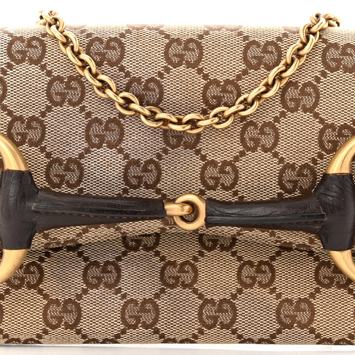 Monogram Horsebit Clutch Dark Brown