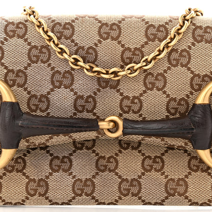 Gucci Monogram Horsebit Clutch Dark Brown 8 of 11
