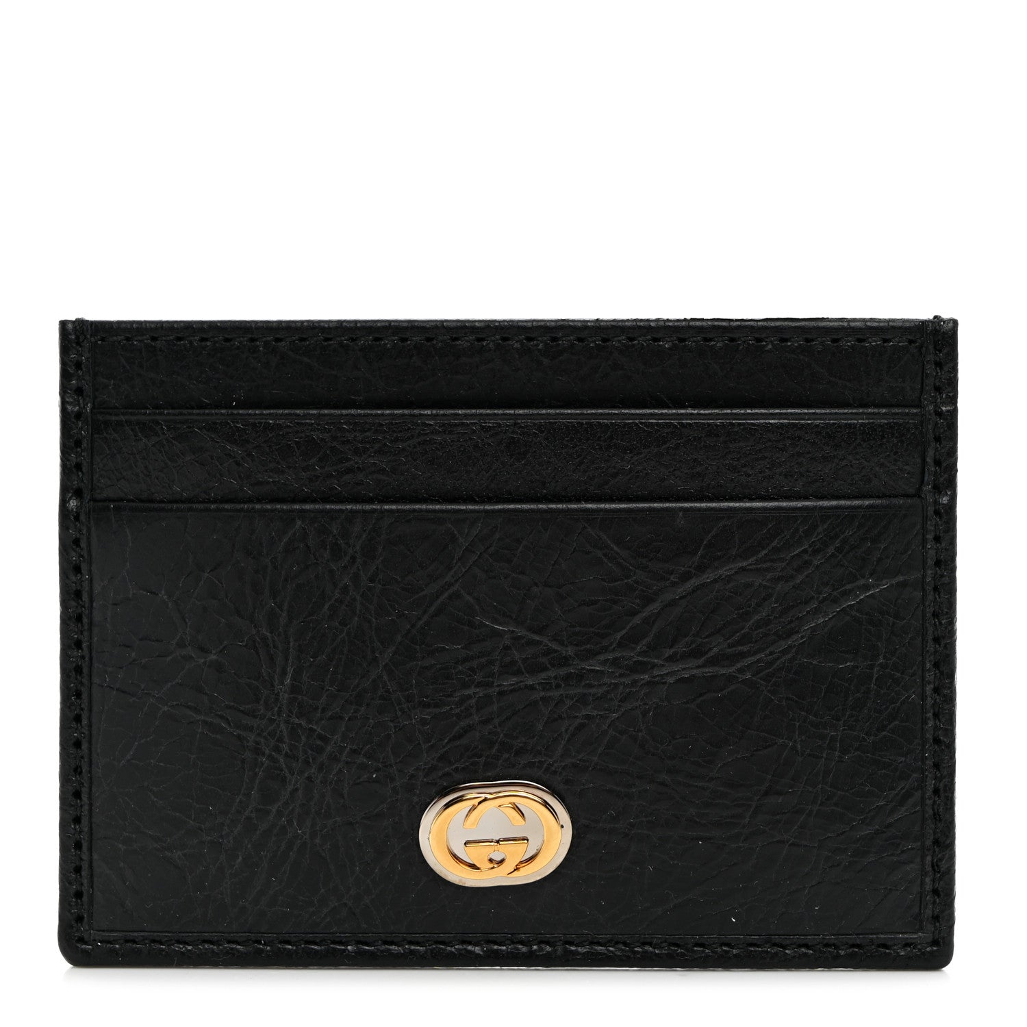 Gucci Azalea Calfskin Marina Card Holder Black 1 of 7