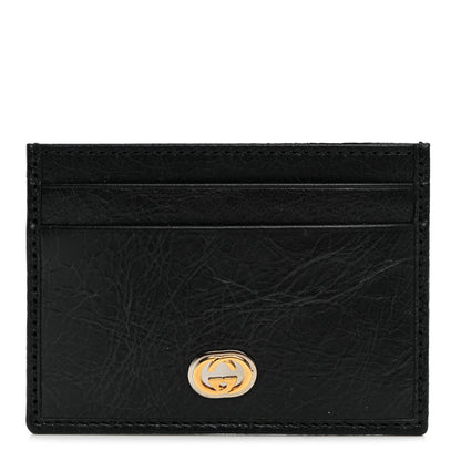 Gucci Azalea Calfskin Marina Card Holder Black 1 of 7