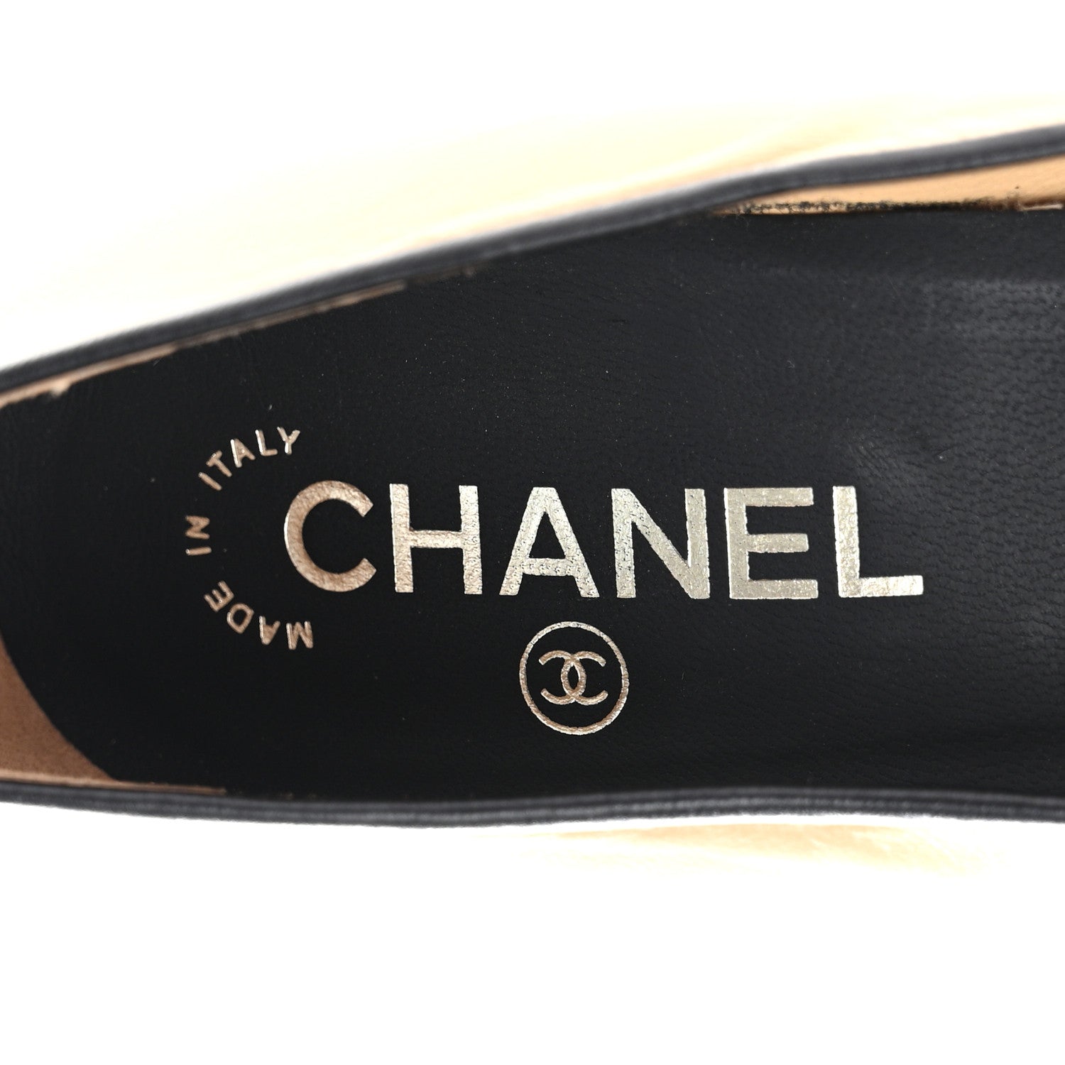 Chanel Lambskin Cap Toe Pumps 39 Beige Black 7 of 9