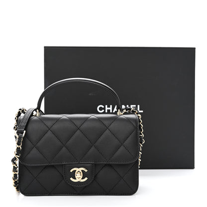 Chanel Calfskin Quilted Small Top Handle Flap Black 12 of 12