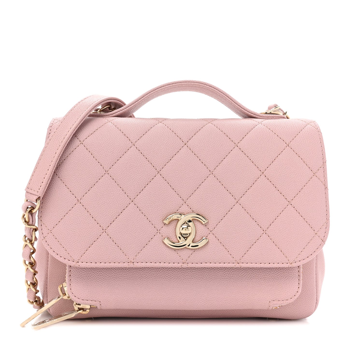 Caviar Quilted Medium Business Affinity Flap Light Pink