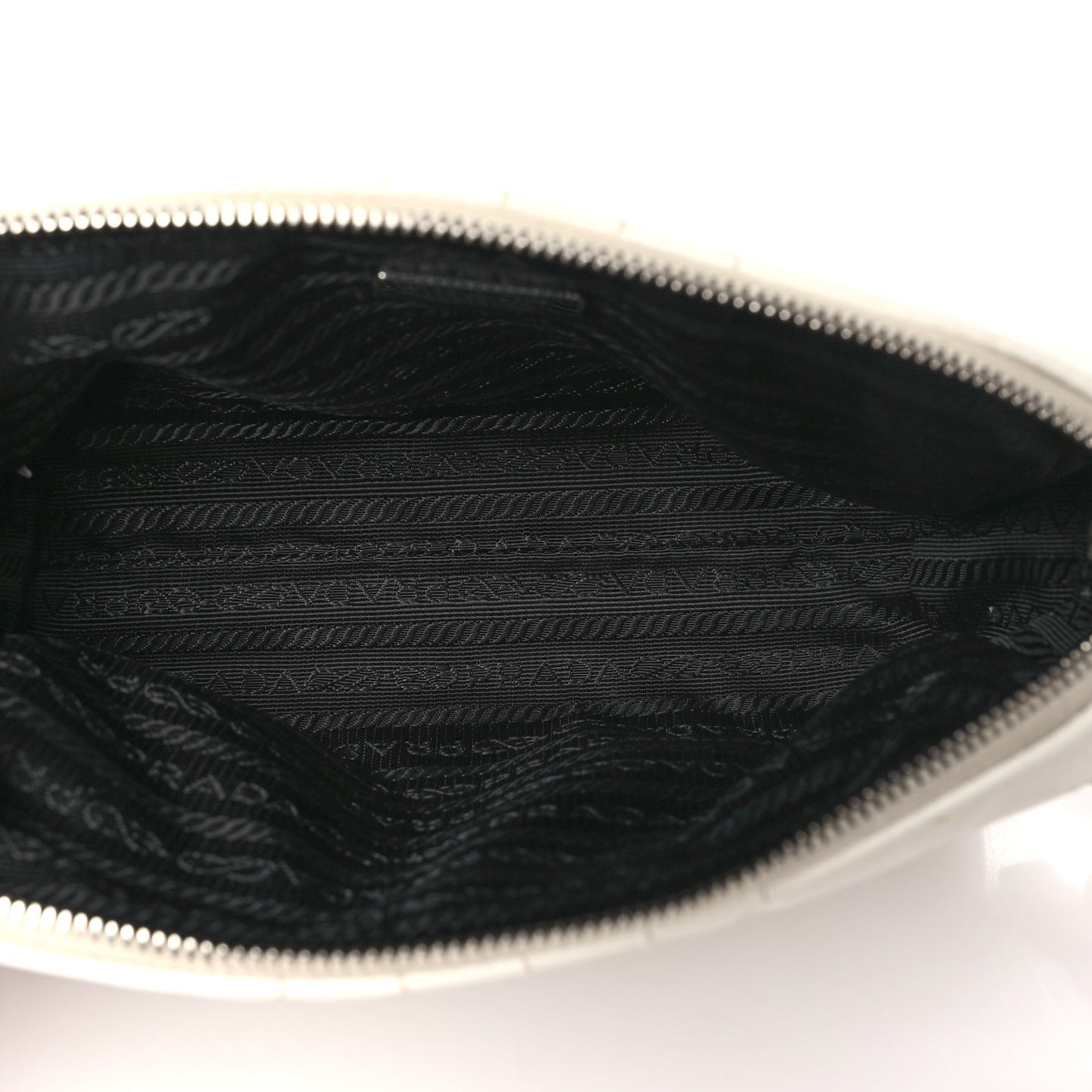 Soft Calfskin Stitched Diagramme Wristlet Pouch White