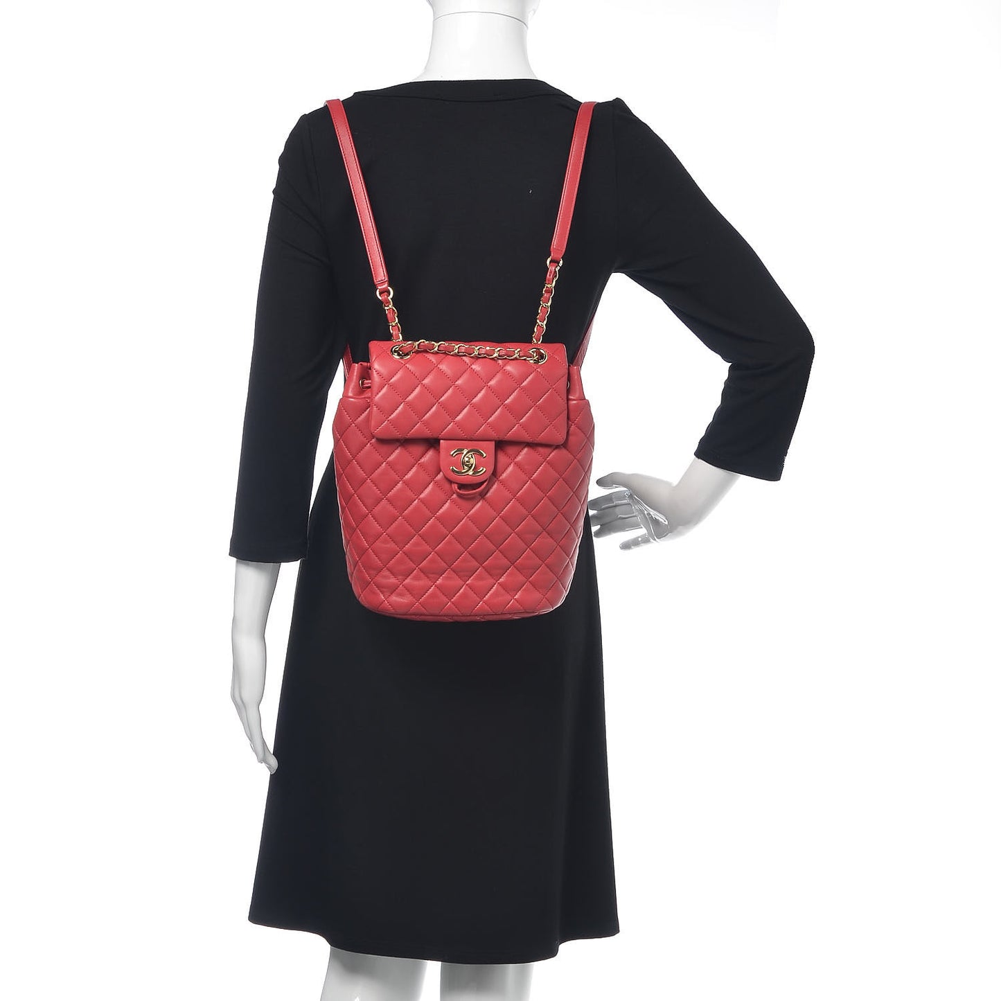 Lambskin Quilted Small Urban Spirit Backpack Dark Pink