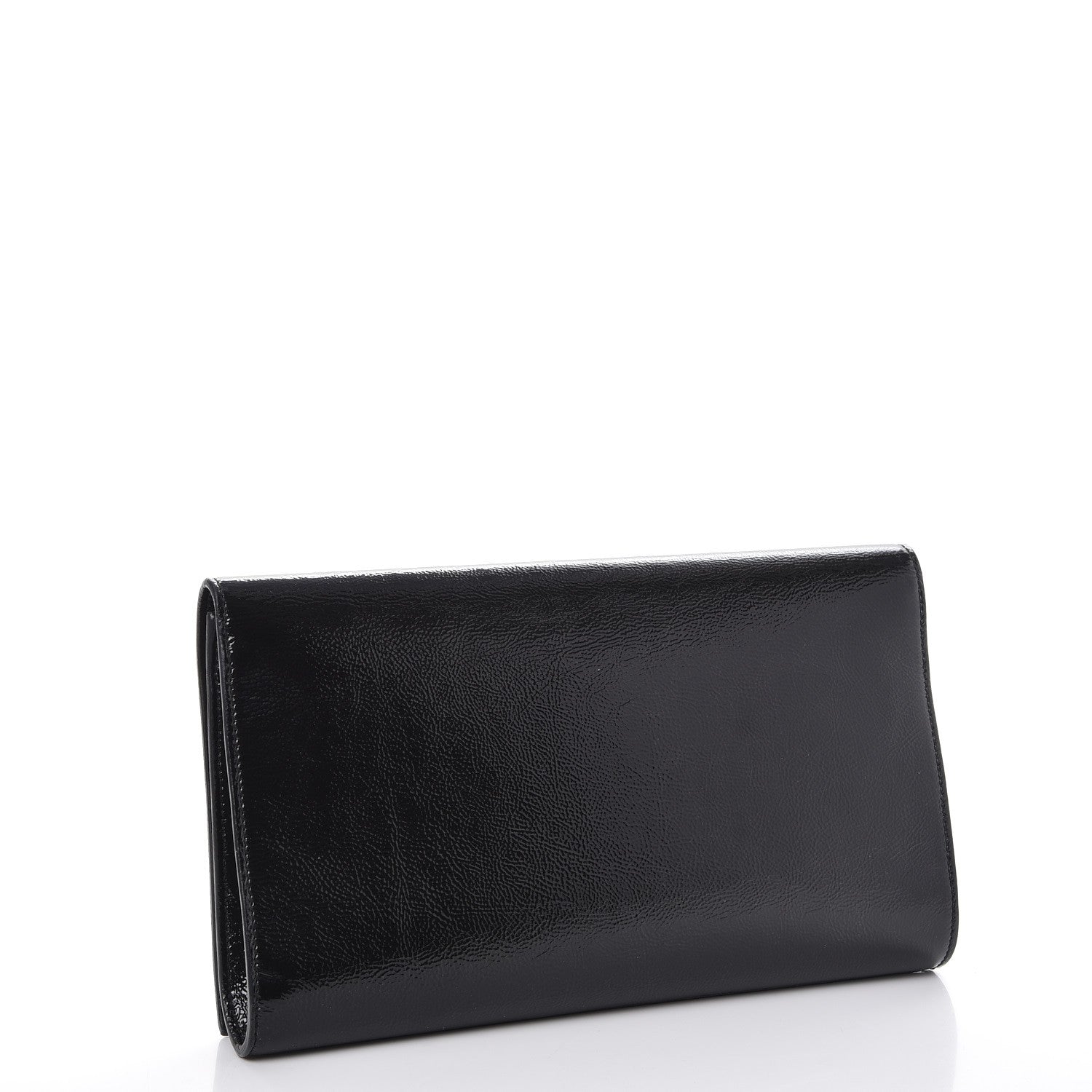 Saint Laurent Textured Patent Monogram Large Belle De Jour Clutch Black 3 of 8