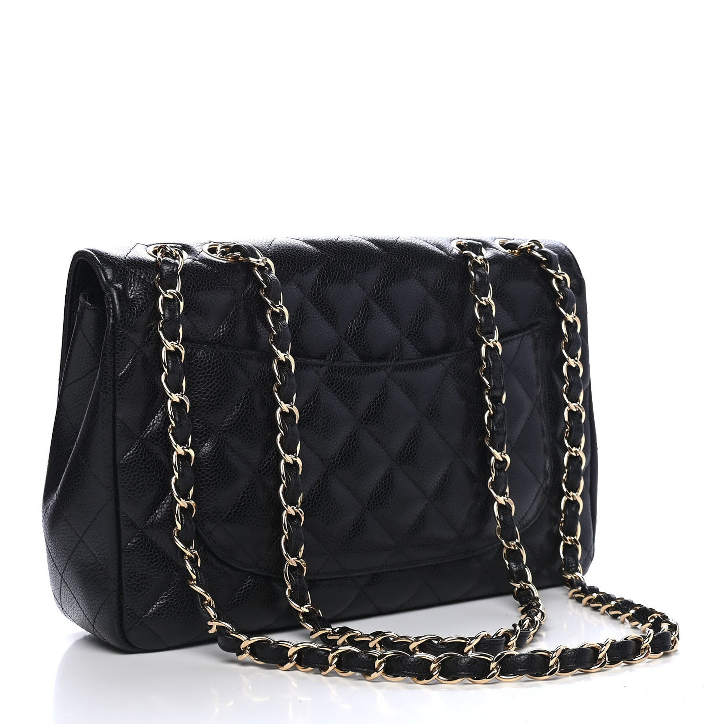 Caviar Quilted Jumbo Single Flap Black