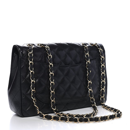 Chanel Caviar Quilted Jumbo Single Flap Black 2 of 9
