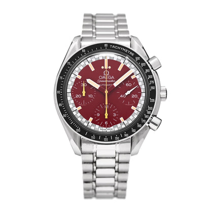 Omega Stainless Steel 39mm Speedmaster Chronograph Automatic Watch Red 3510.61.00 1 of 4