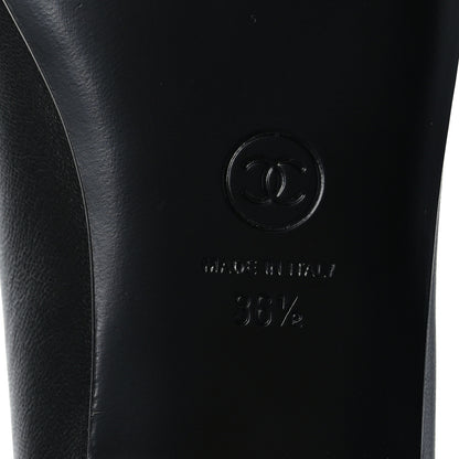 Chanel Lambskin Patent CC Cap Toe Ballerina Flats 36.5 Black 8 of 8