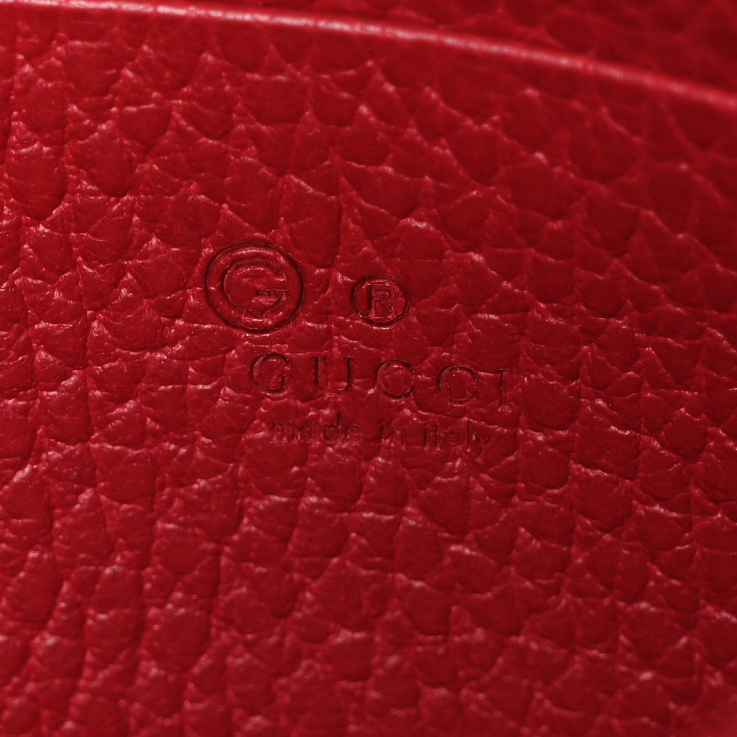Dollar Calfskin Interlocking G Chain Wallet Red