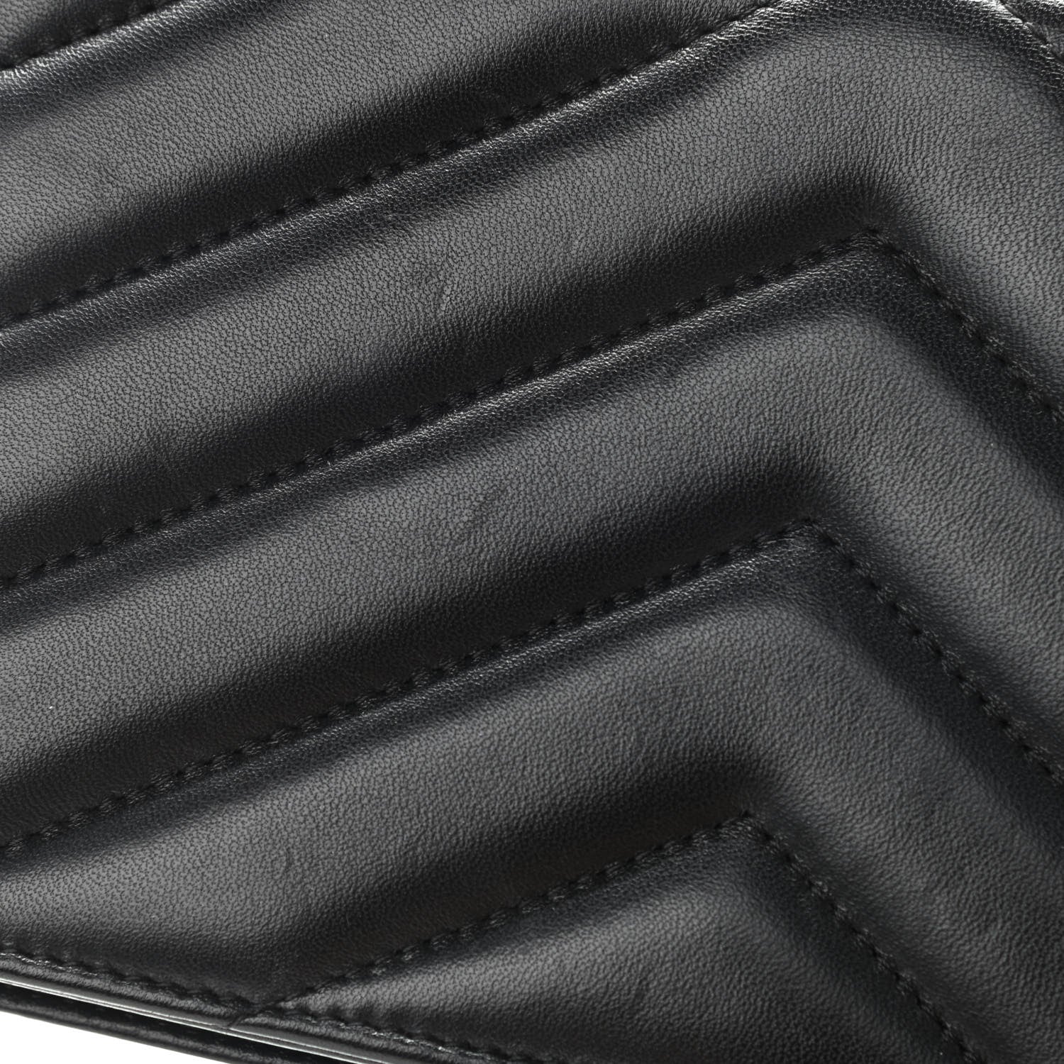 Chanel Lambskin Chevron Quilted Medallion Wallet On Chain WOC Black 14 of 14