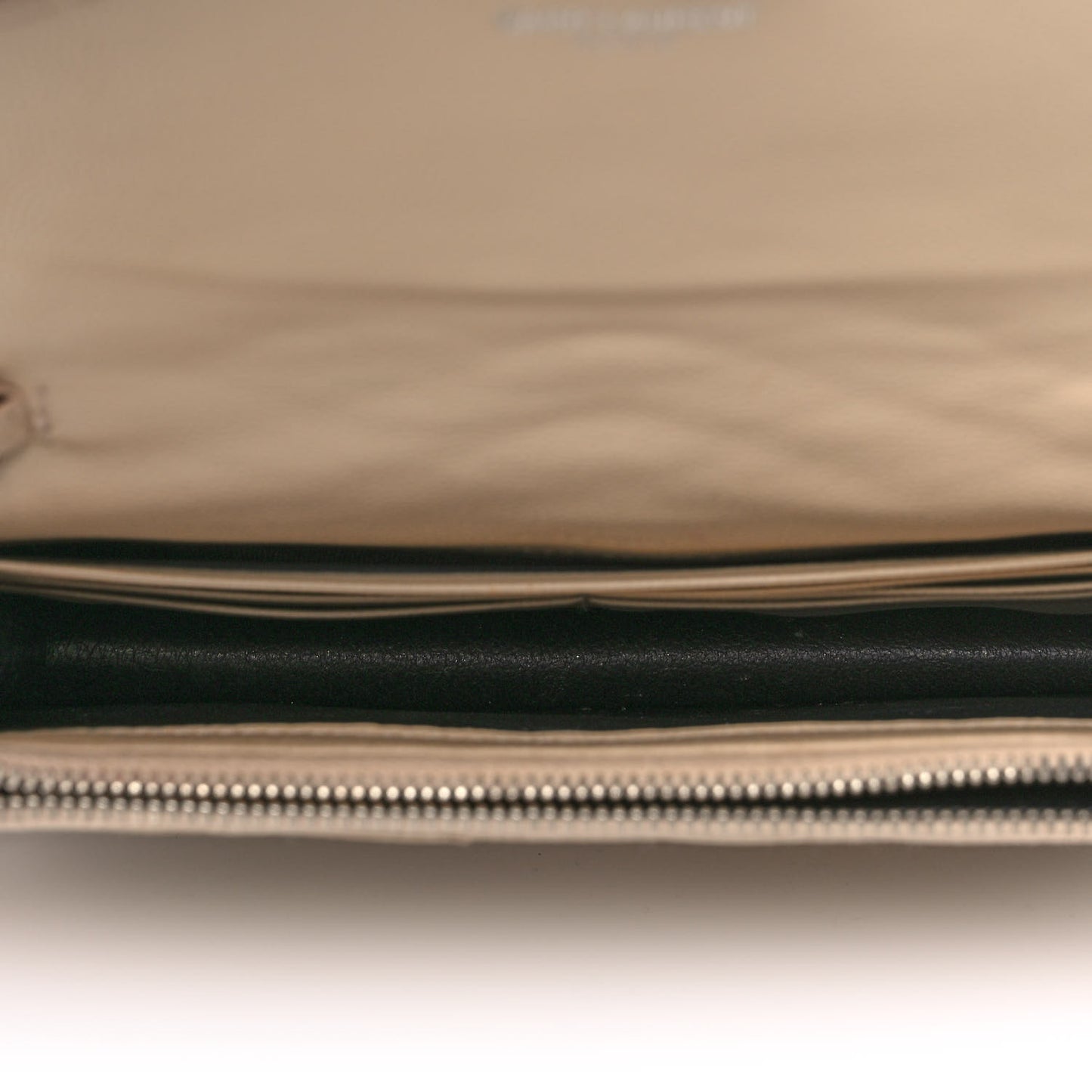 Grain De Poudre Matelasse Chevron Monogram Envelope Chain Wallet Dark Beige