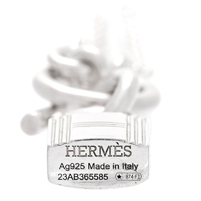 Hermes Sterling Silver Cadenas Kelly Lock Pendant Necklace 4 of 5