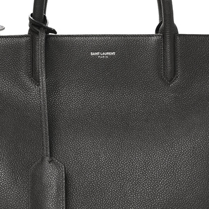Saint Laurent Grained Calfskin Medium Cabas Rive Gauche Coal 7 of 11