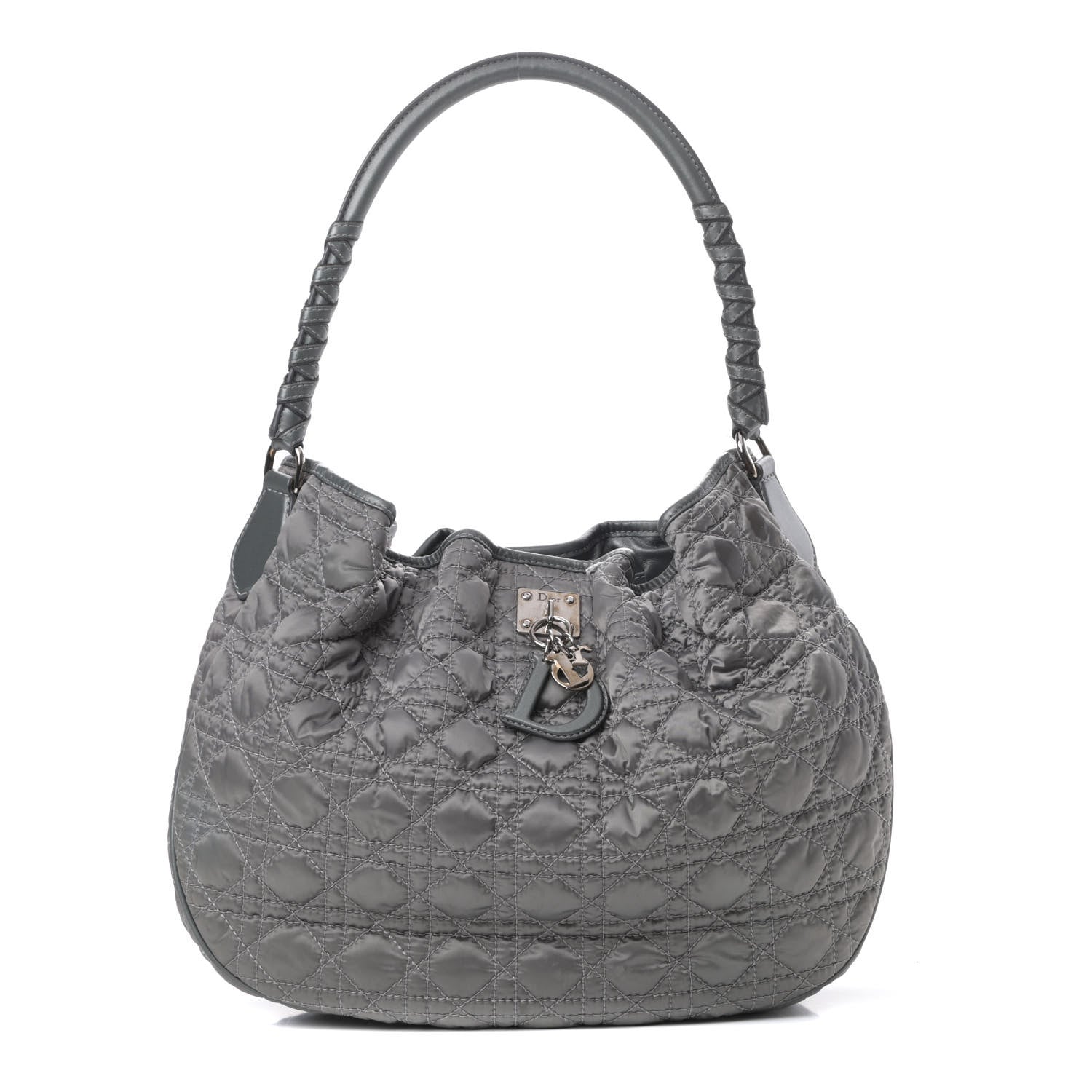 Christian Dior Satin Cannage Charming Hobo Grey 1 of 15