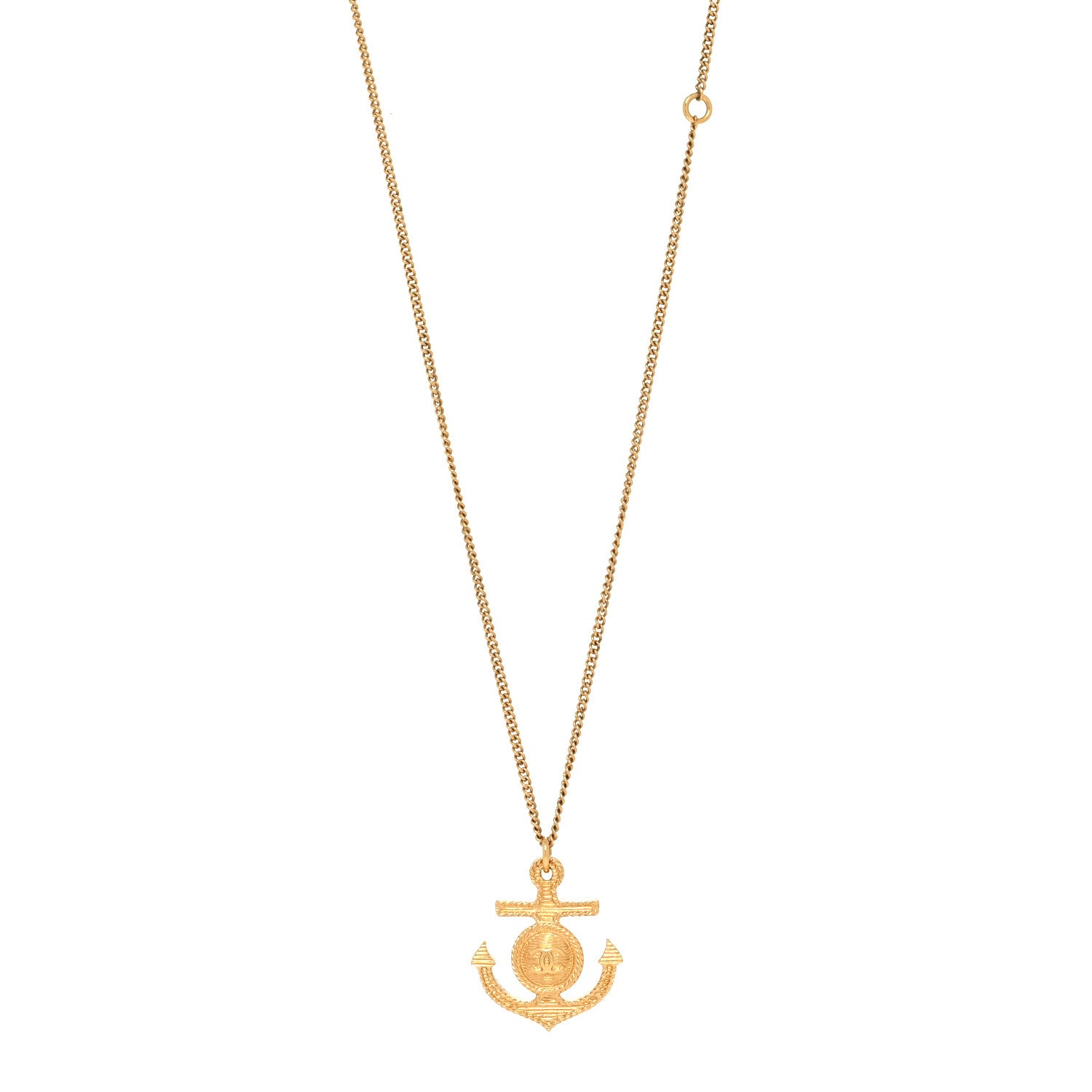 Chanel Anchor CC Pendant Necklace Gold 2 of 5