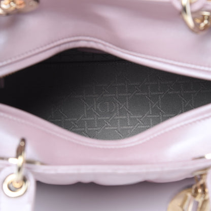 Christian Dior Pearly Lambskin Cannage Medium Lady Dior Lotus 5 of 13