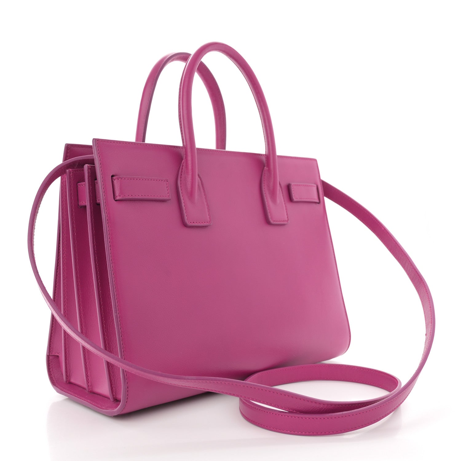 Saint Laurent Calfskin Baby Sac De Jour Fuchsia 3 of 12