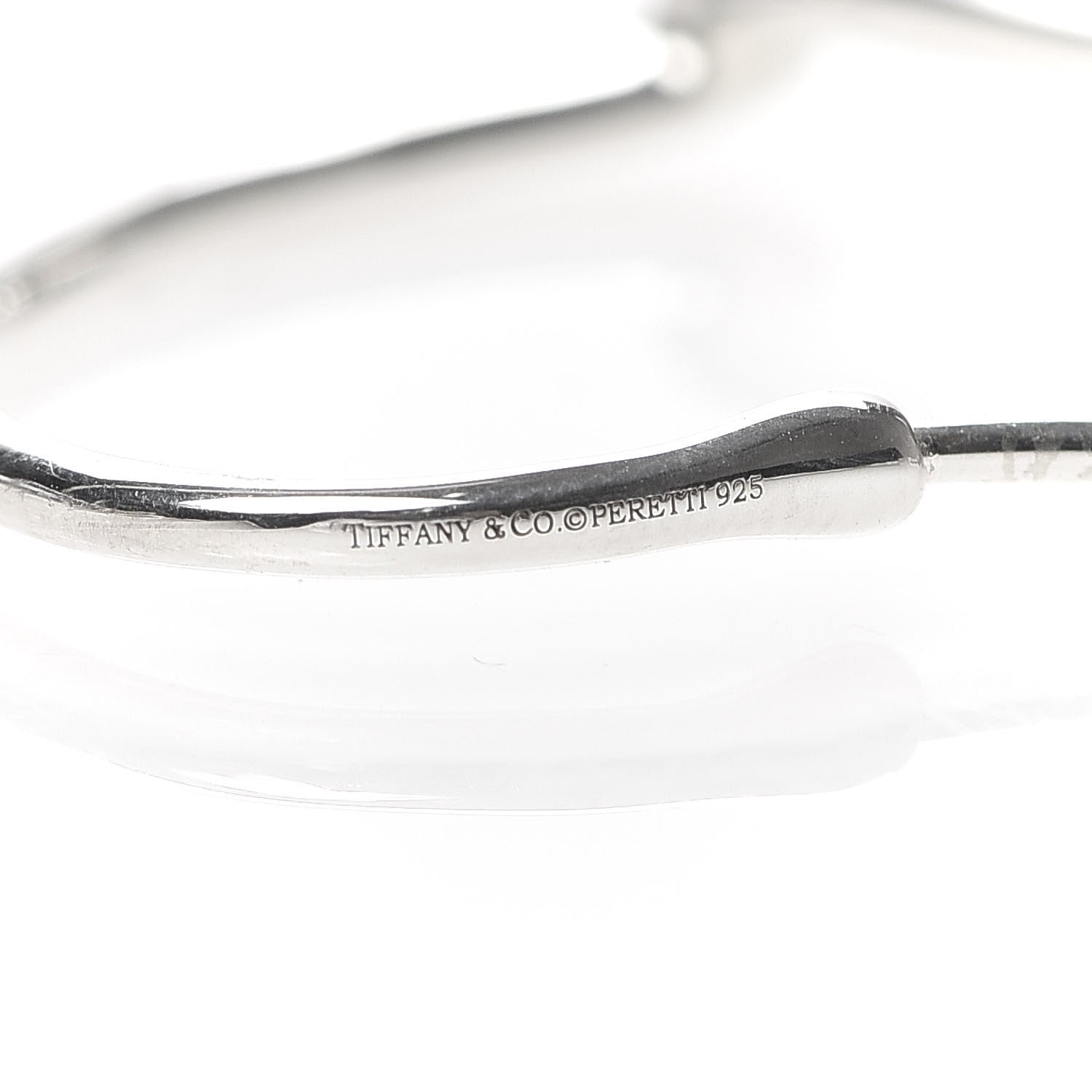 Tiffany Sterling Silver Small Elsa Peretti Open Heart Hoop Earrings 4 of 5
