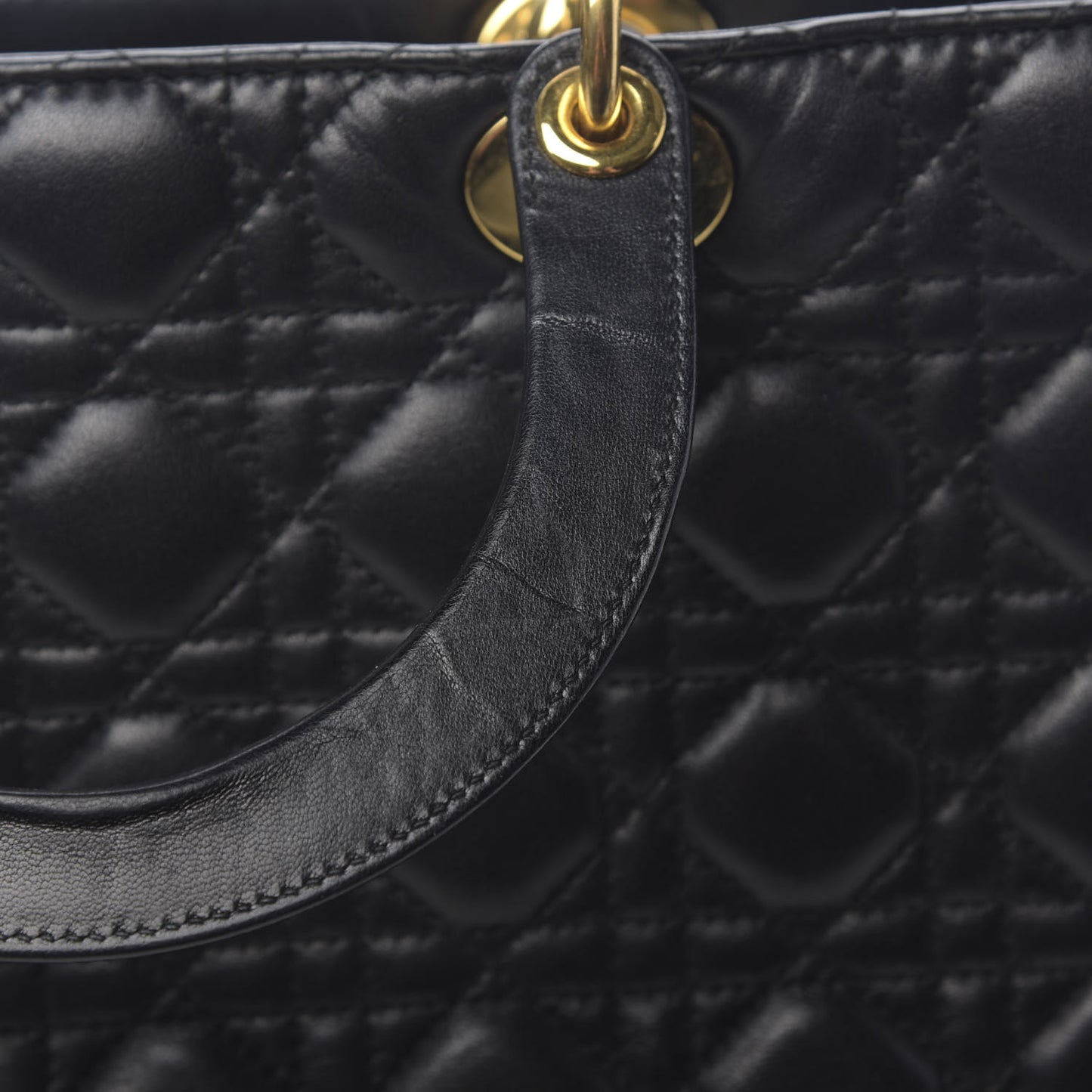 Lambskin Cannage Large Lady Dior Black