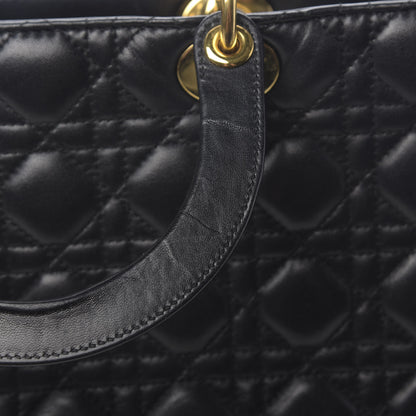 Christian Dior Lambskin Cannage Large Lady Dior Black 9 of 16