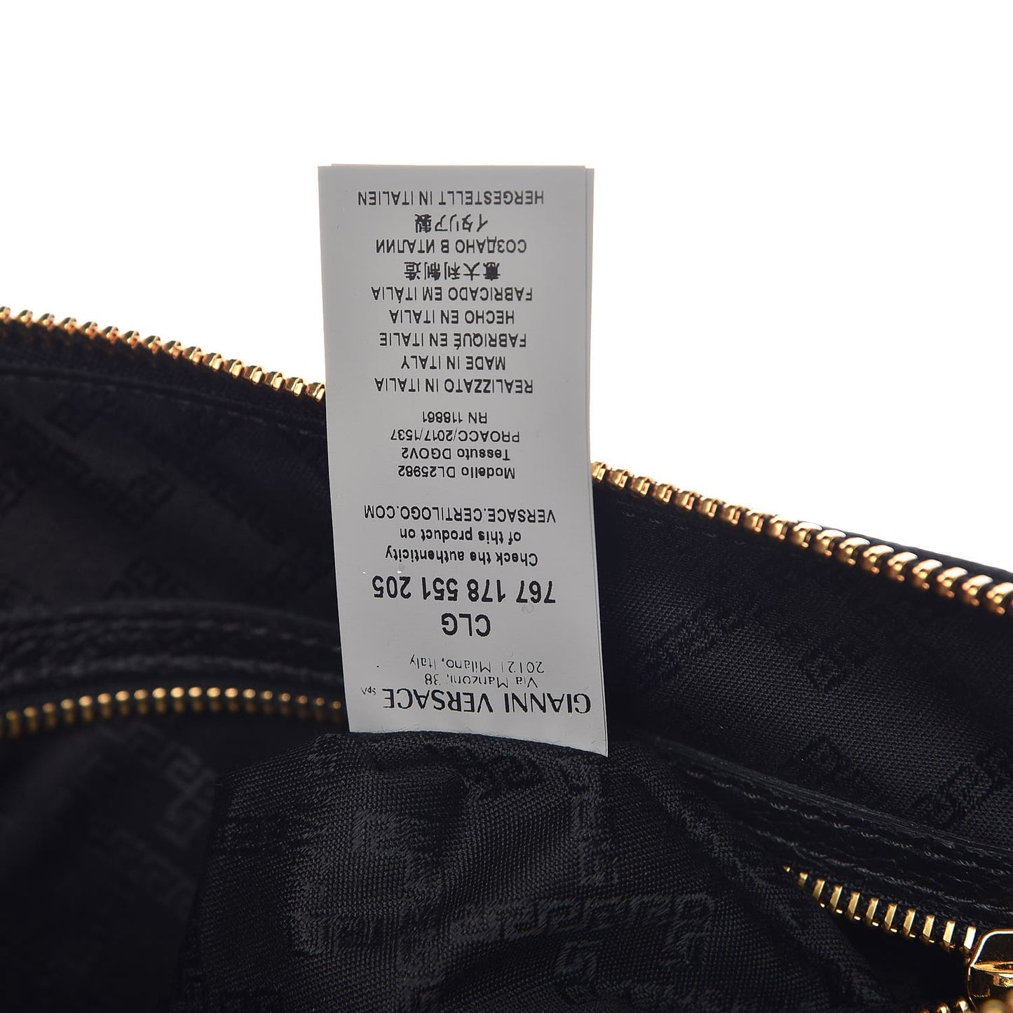 Grained Calfskin Medusa Head Pochette Black