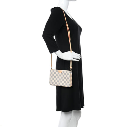 Louis Vuitton Damier Azur Double Zip Pochette 2 of 11