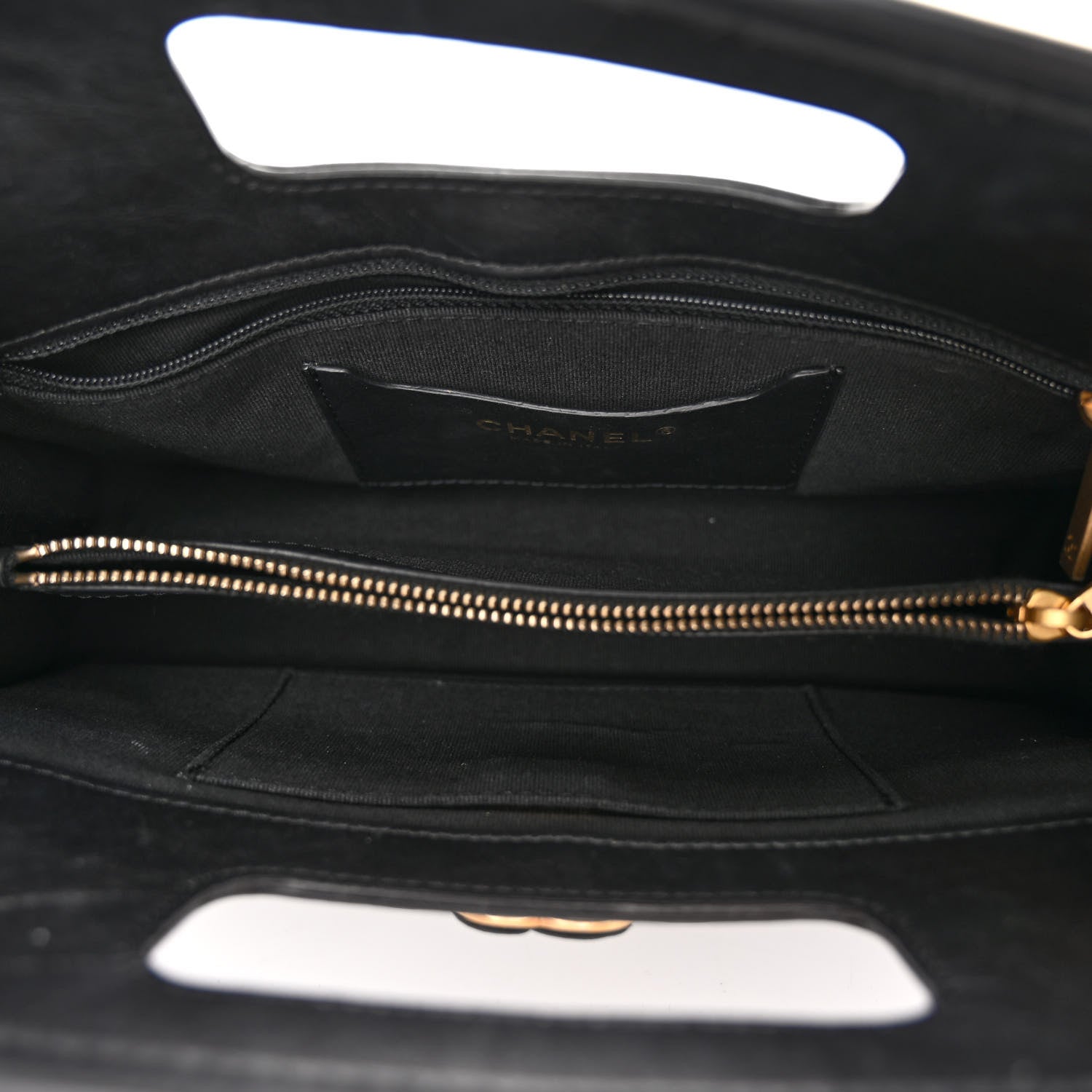 Chanel Aged Calfskin Quilted Small Graphic Catch Shopping Bag Black 5 of 10