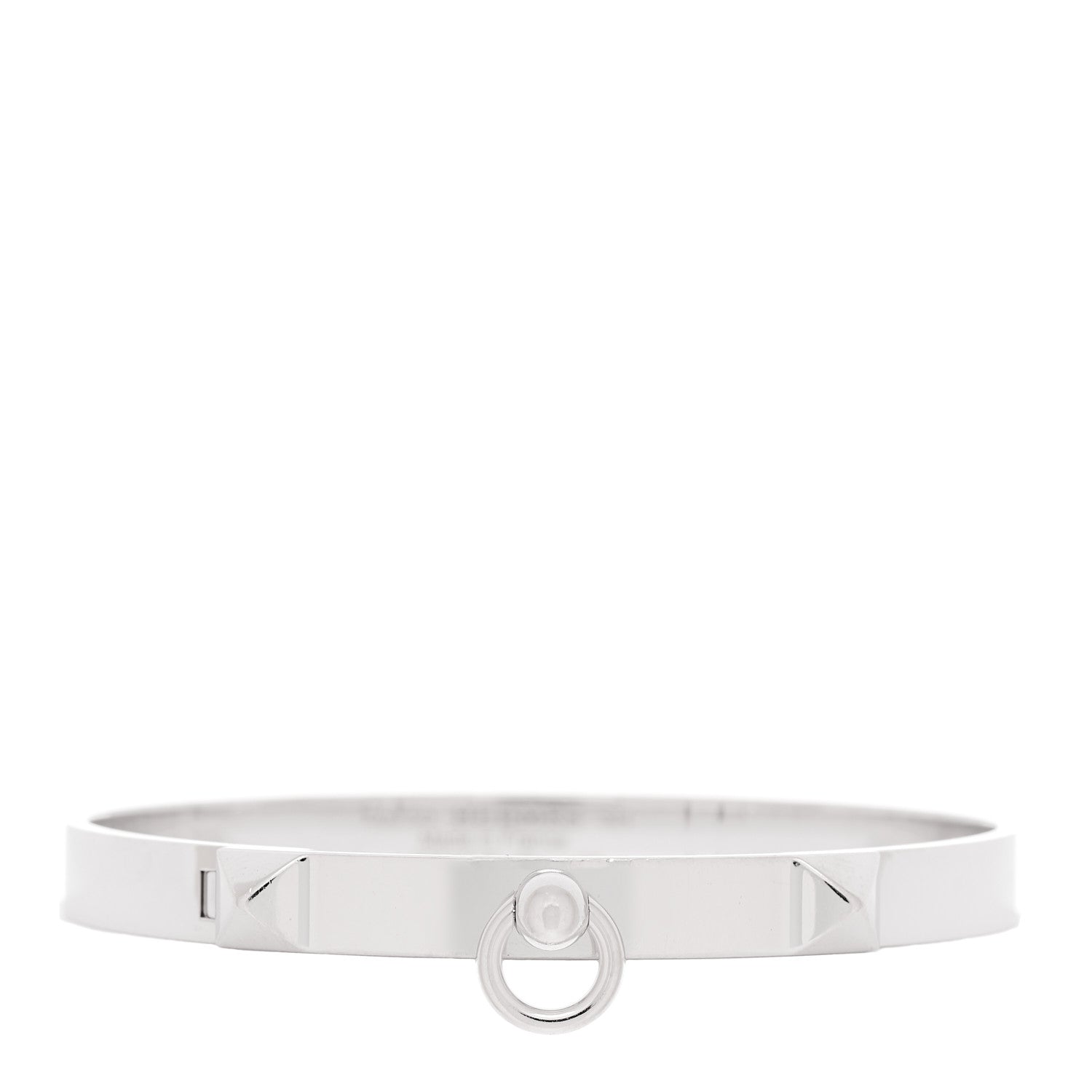 Hermes 18K White Gold PM Collier De Chien Bracelet SH 1 of 4