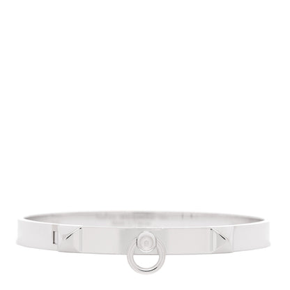 Hermes 18K White Gold PM Collier De Chien Bracelet SH 1 of 4