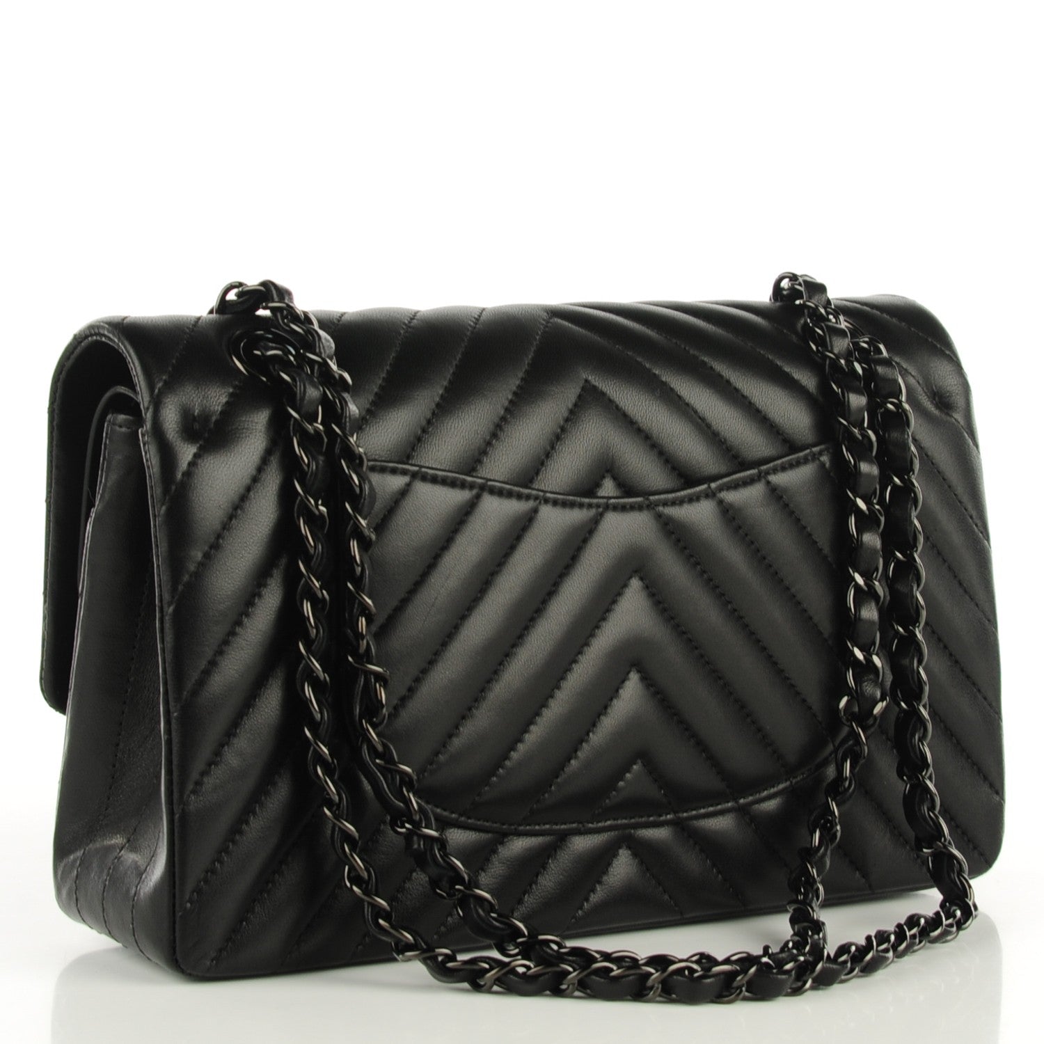 Chanel Lambskin Chevron Medium Double Flap So Black 3 of 8
