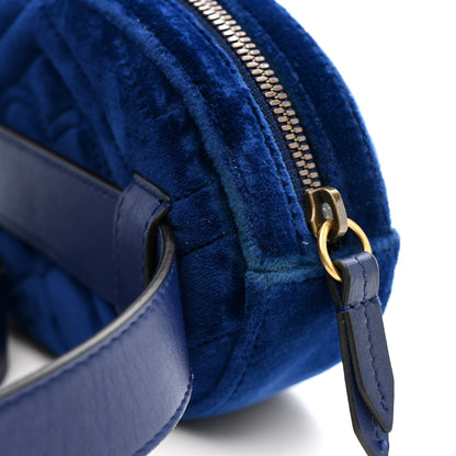 Gucci Velvet Matelasse GG Marmont Belt Bag 85 34 Cobalt Blue 14 of 15
