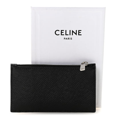 Celine Grained Calfskin Zipped Card Holder Black 8 of 8