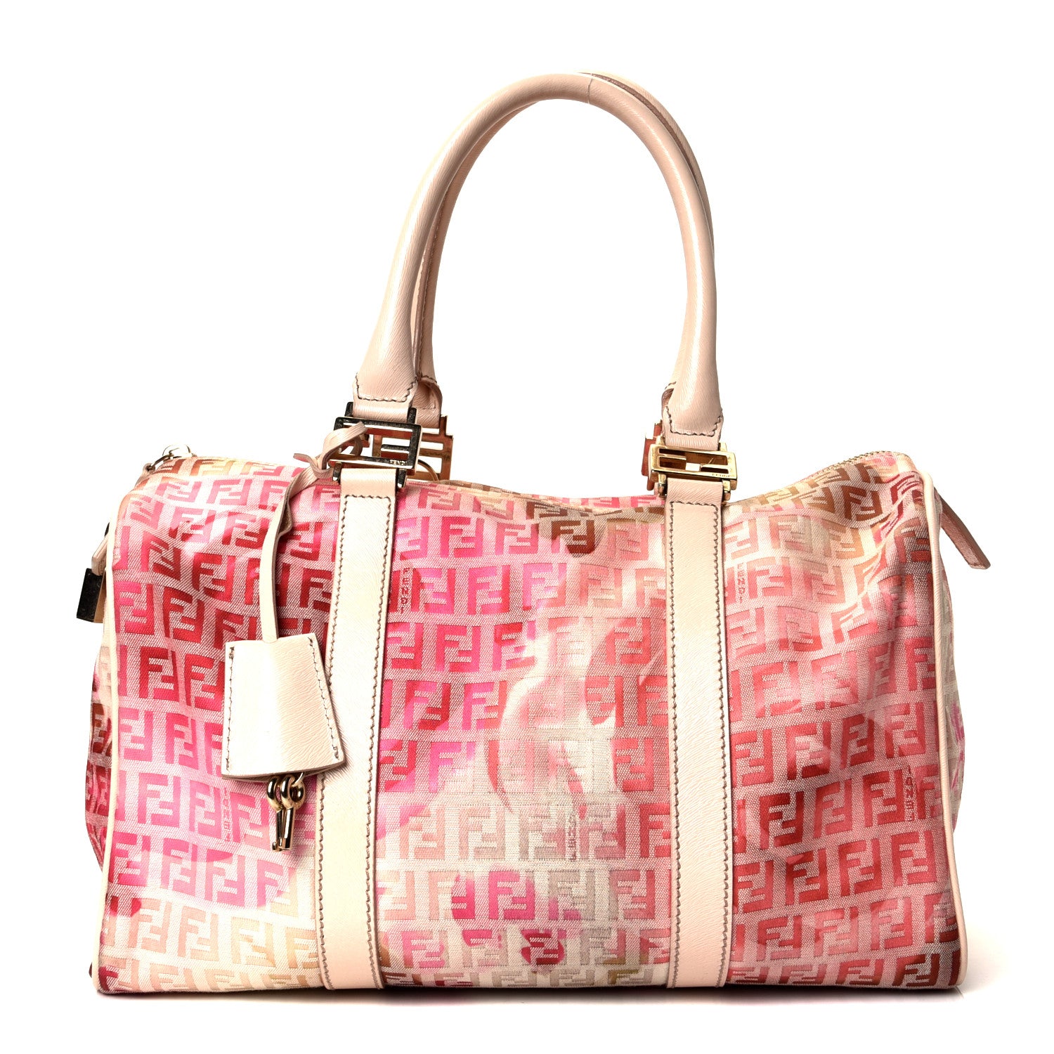 Fendi Patent Zucchino Vitello Floral Forever Boston White Multicolor Crema 1 of 4