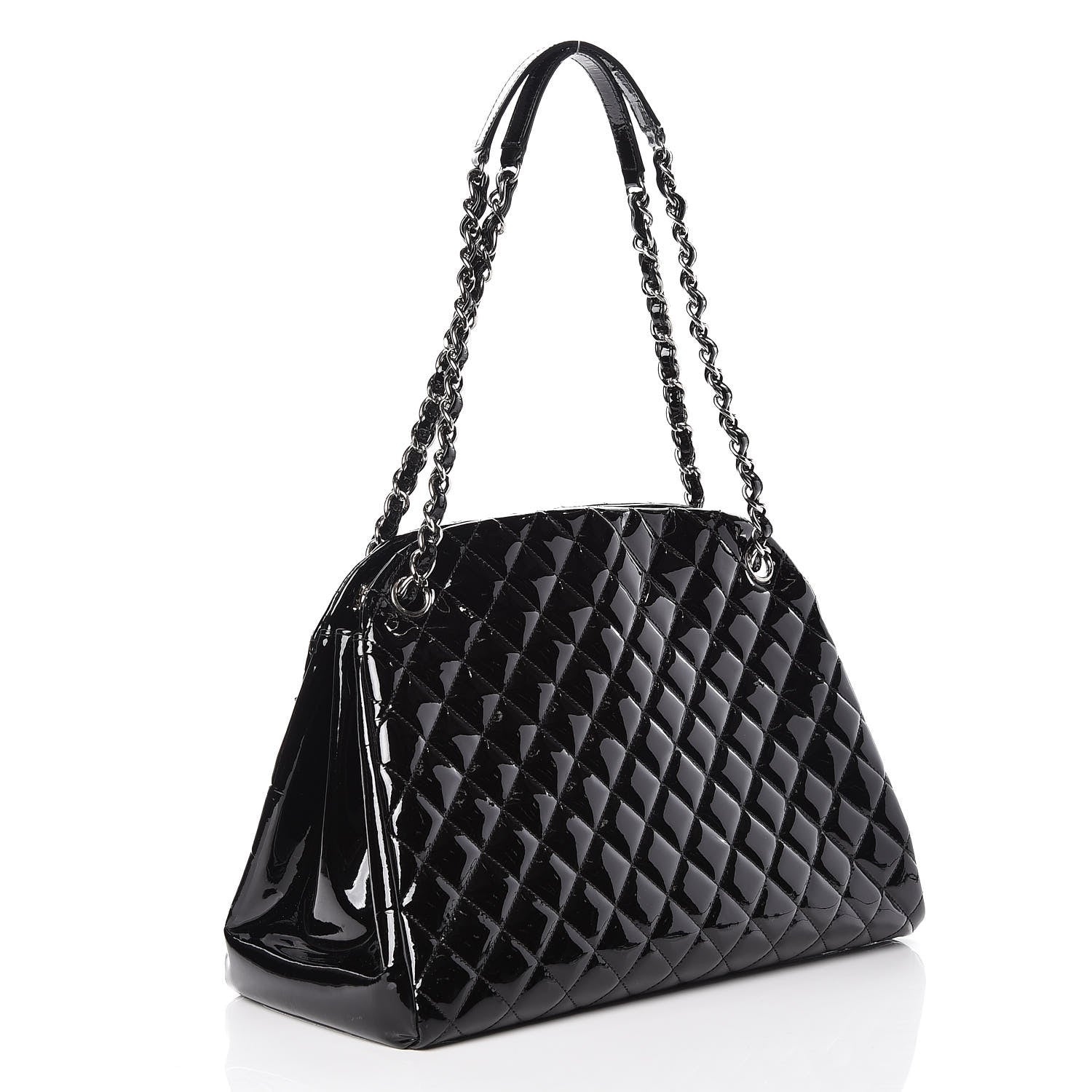 Chanel Patent Quilted Large Just Mademoiselle Bowling Bag Black 3 of 15