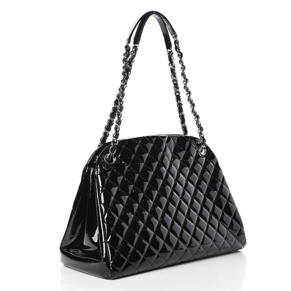 Chanel Patent Quilted Large Just Mademoiselle Bowling Bag Black 3 of 15