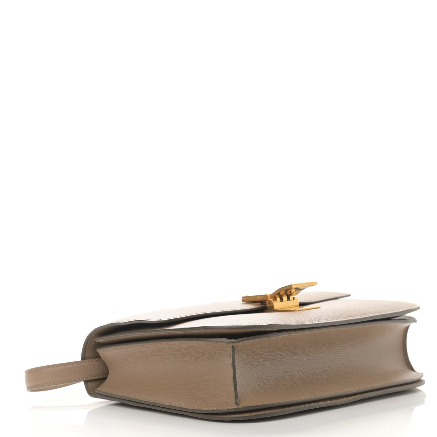 Liege Calfskin Medium Classic Box Flap Bag Taupe